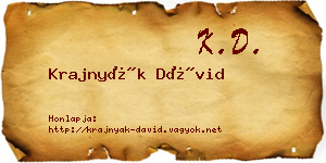 Krajnyák Dávid névjegykártya